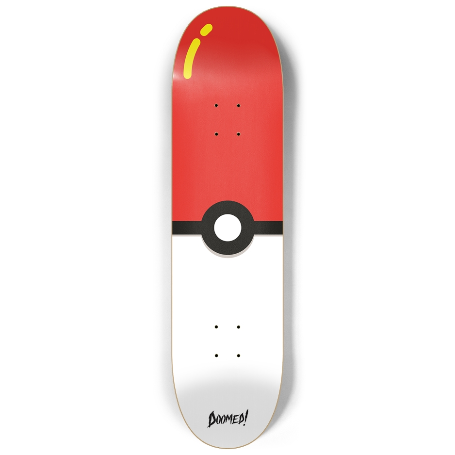 Red and white with black stripe and white circle